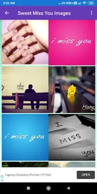 I Miss You Greeting, Photo Frames, GIF, Quotes android App screenshot 1